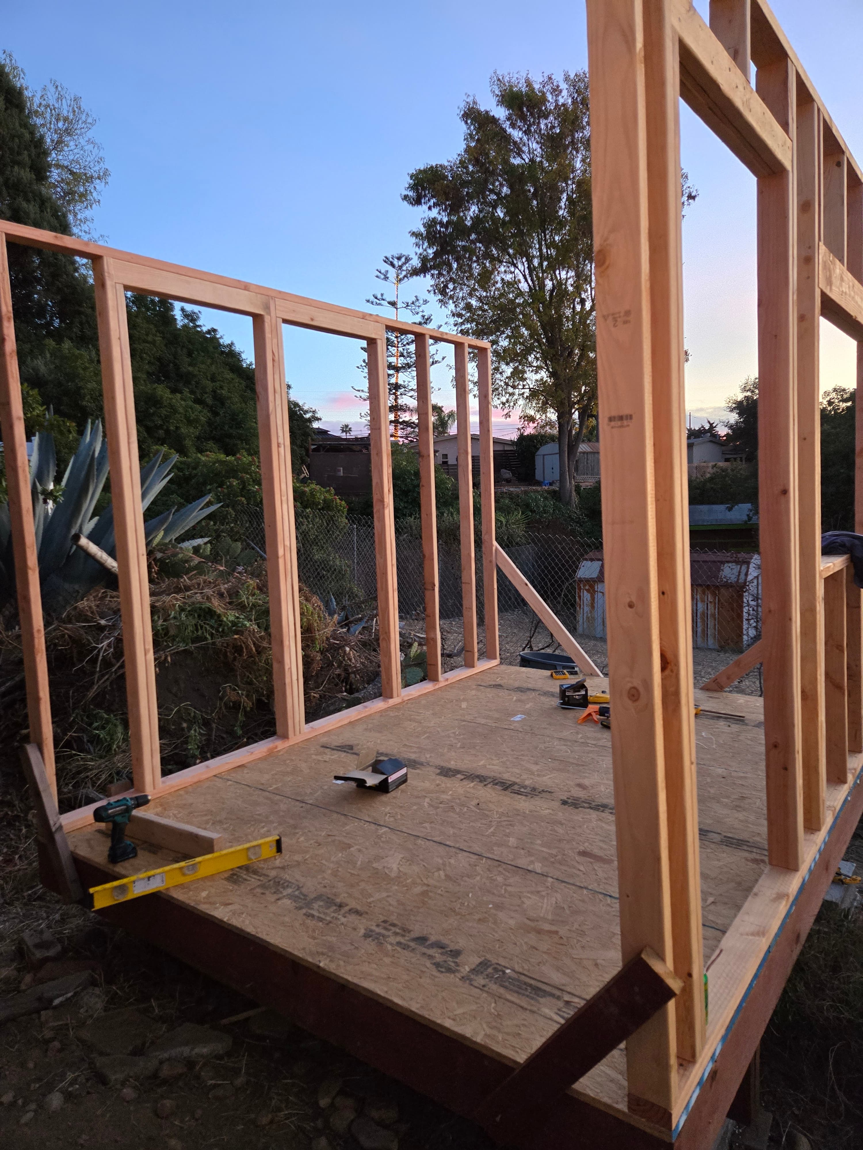 start of shed framing