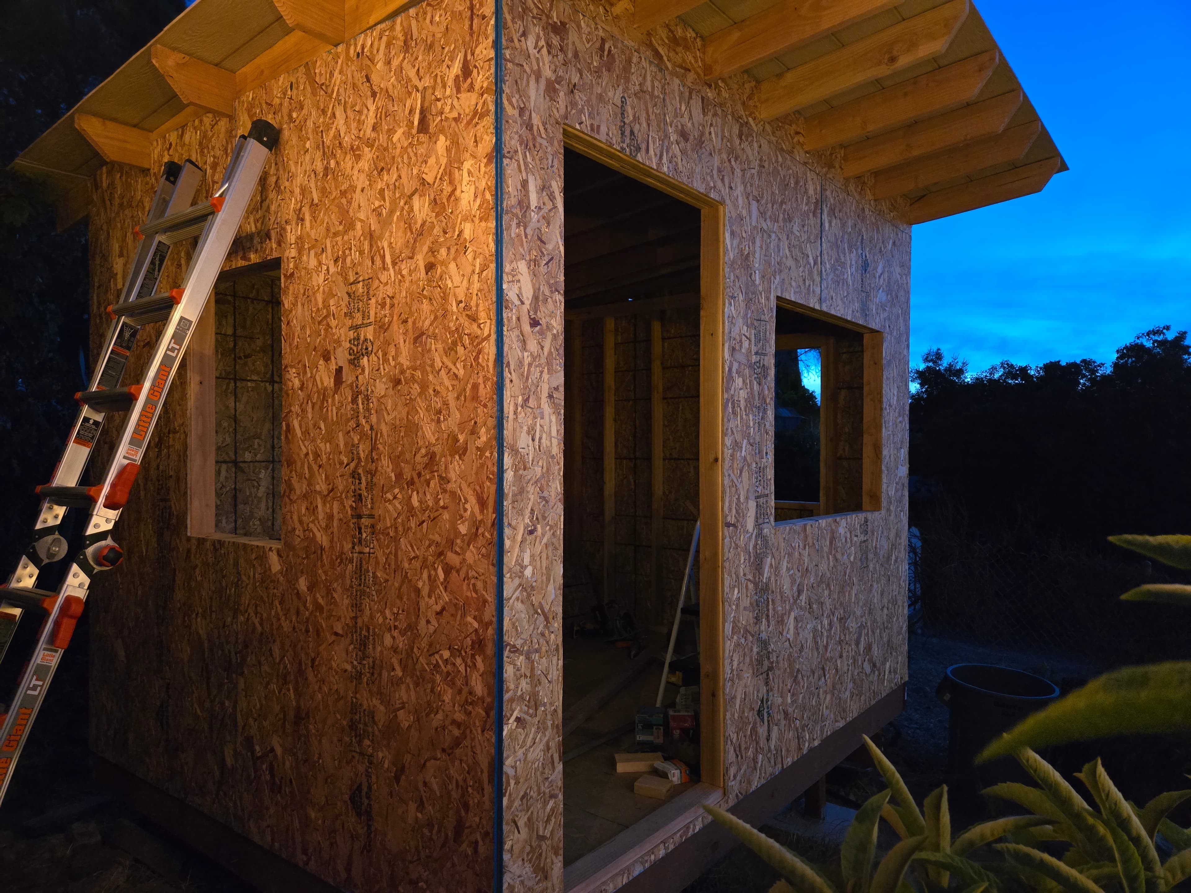 shed roof sheathing complete