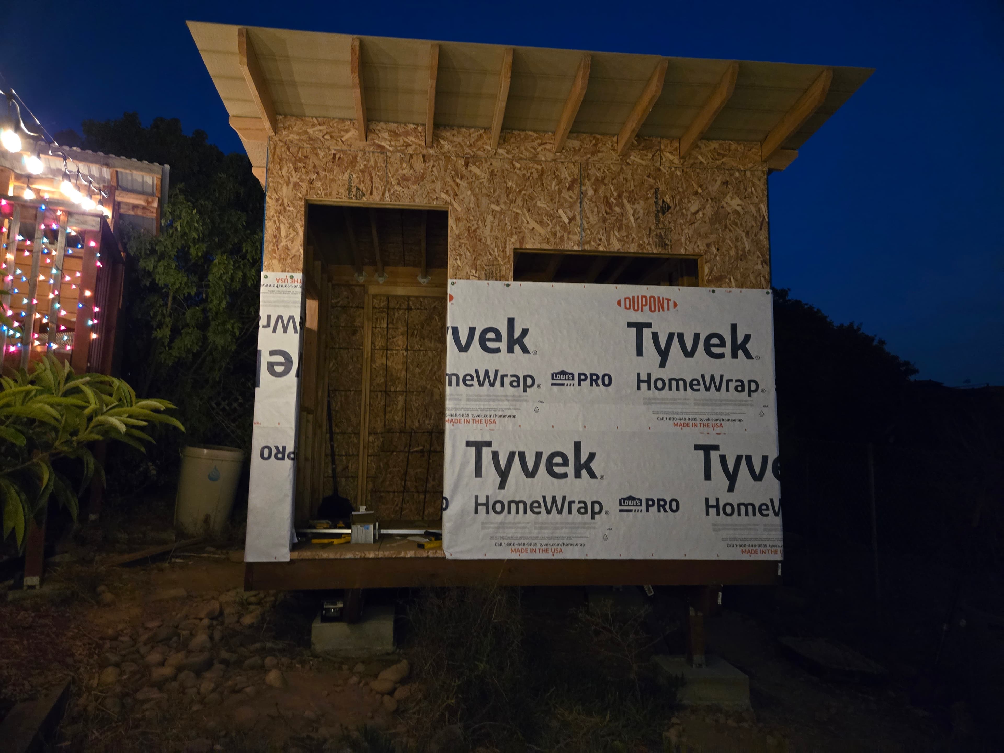 start of housewrap waterproofing